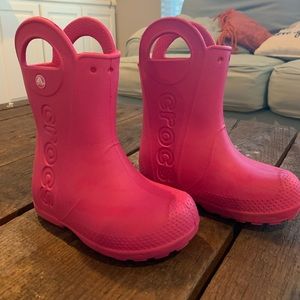 Crocs pink kids boots - 11